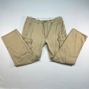 Levis Mens Cargo Pants Khaki Tan Straight Leg Utility 34x32 PC9-12462-0010
